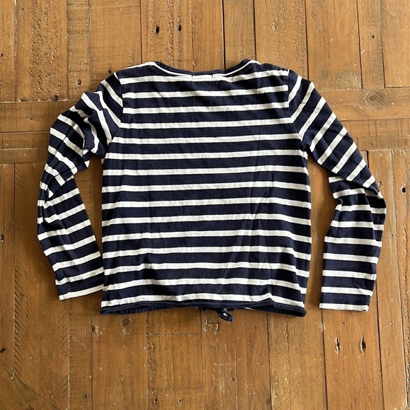 4/$20 Crewcuts knotted front navy striped long sleeve tee - Picture 6 of 6